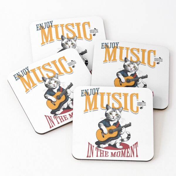 Item preview, Cat Notes: Cats with Guitar in Vintage Style Digital Art designed and sold by Artedig.