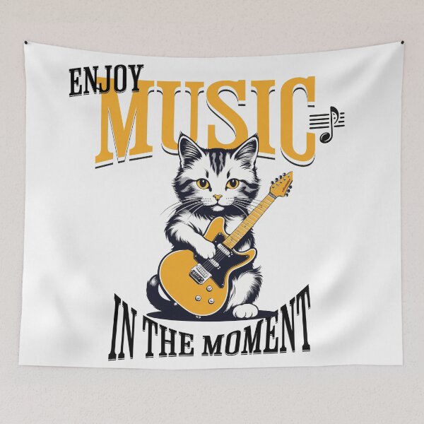 Item preview, Retro Rocking Cats: Digital Art with Feline Guitars designed and sold by Artedig.