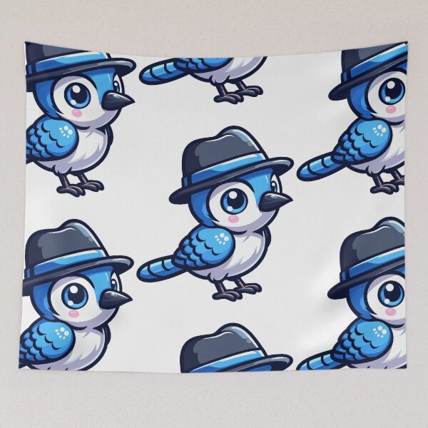 Item preview, Cool Blue Jay in Hat designed and sold by ArtfulWeave.