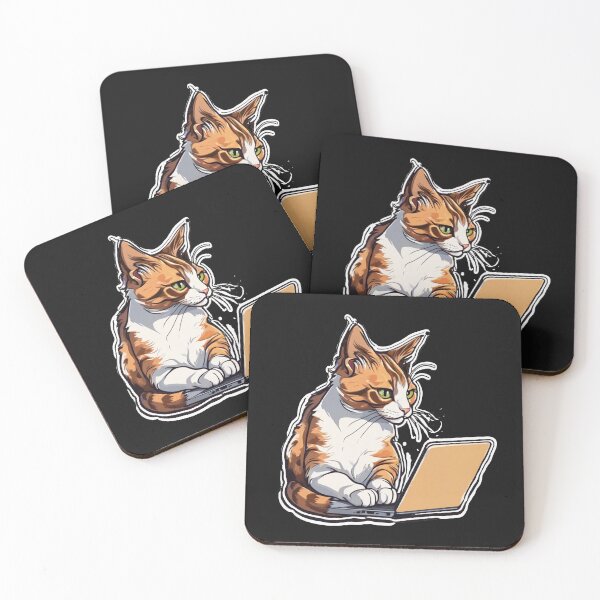 Item preview, CALICO CAT ON LAPTOP designed and sold by Catfighter.