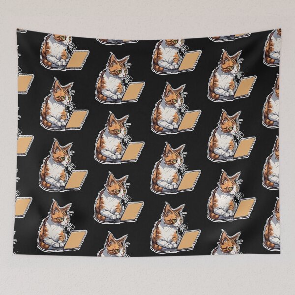 Item preview, CALICO CAT ON LAPTOP designed and sold by Catfighter.