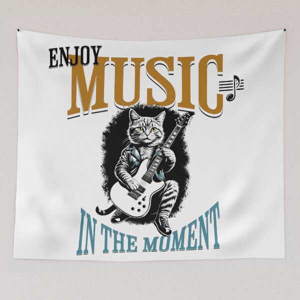 Item preview, Melodic Cats in Digital: Retro Art with Guitar designed and sold by Artedig.