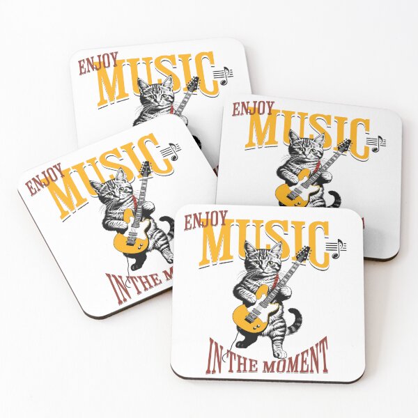 Item preview, Retro Feline Notes: Cats and Guitars in Digital Art designed and sold by Artedig.