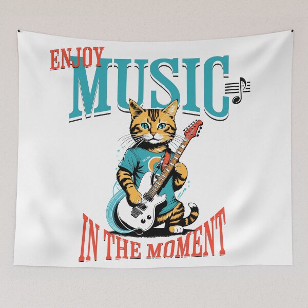 Item preview, Retro Cat Rhythm: Cats and Guitars in Digital Art designed and sold by Artedig.