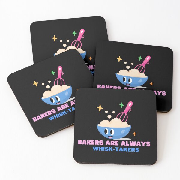 Item preview, Bakers Are Always Whisk-Takers - Baking Puns for Bakers Cute Funny Quotes Cake Bread Batter Cartoon designed and sold by mimiscreativity.