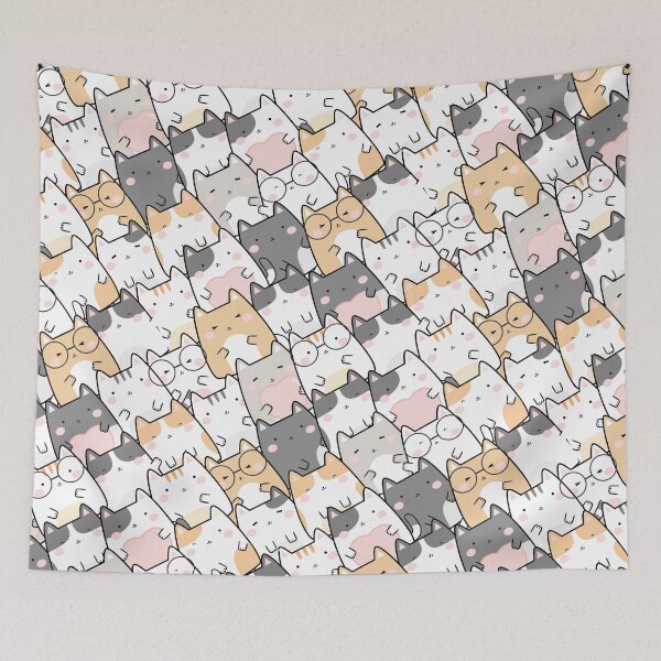 Item preview, Adorable Cute Playful Cat, Cartoon Pet Kitten Pattern designed and sold by abartisanstudio.