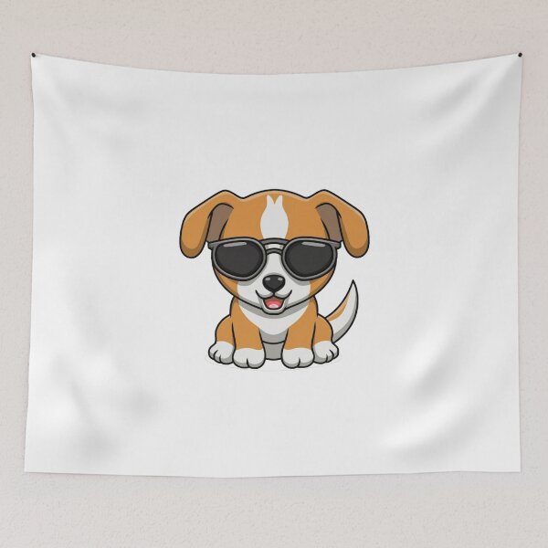 Item preview, Cute puppy with sunglasses designed and sold by StickerStyleHub.
