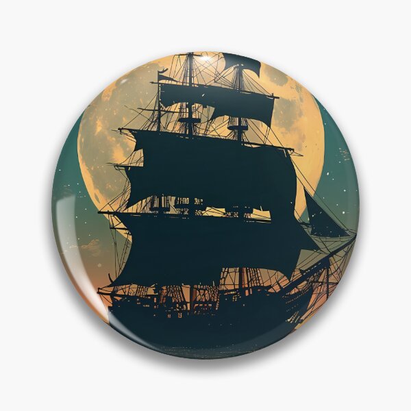 Item preview, Beautiful Ship and Moon designed and sold by Newbie Art.