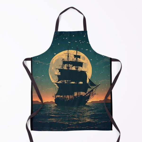 Item preview, Beautiful Ship and Moon designed and sold by Newbie Art.