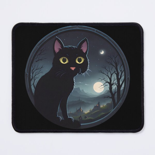 Item preview, Black cat and moon designed and sold by OldschoolCrew.