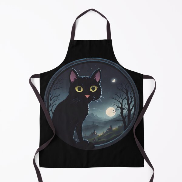 Item preview, Black cat and moon designed and sold by OldschoolCrew.