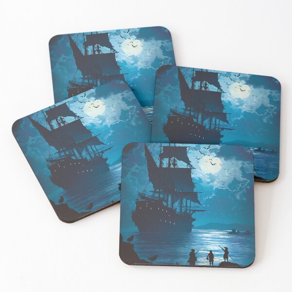 Item preview, Silhouette of a Pirate Ship designed and sold by Newbie Art.