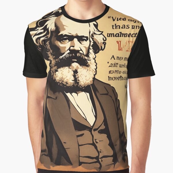 Vista previa del artículo con la obra «camiseta con cita de karl marx», diseñado y vendido por Tiendadeamor.