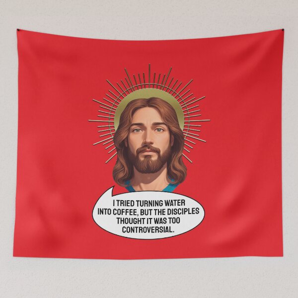Item preview, Jesus head with speech bubble designed and sold by HarridanCreates.