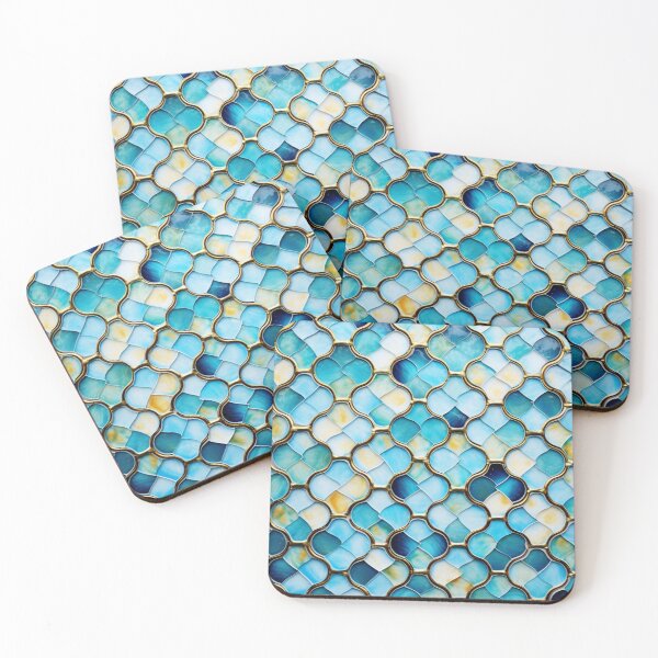 Item preview, Cool Jade & Icy Blue Decorative Moroccan Tile Pattern designed and sold by GrinGalore.