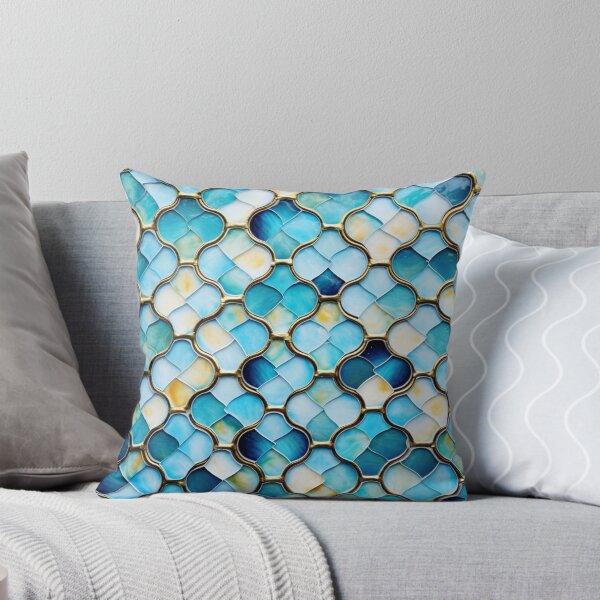 Item preview, Cool Jade & Icy Blue Decorative Moroccan Tile Pattern designed and sold by GrinGalore.