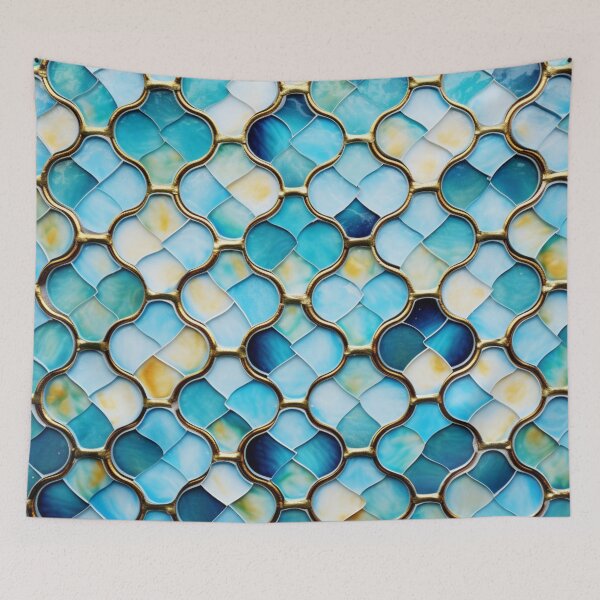 Item preview, Cool Jade & Icy Blue Decorative Moroccan Tile Pattern designed and sold by GrinGalore.