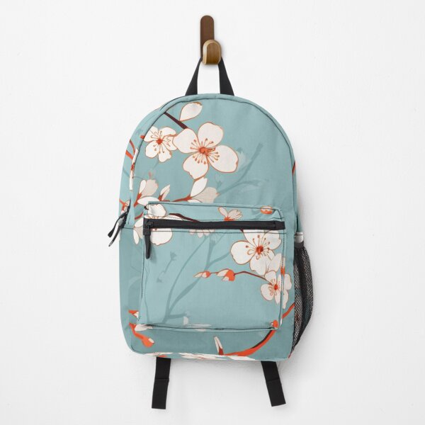 Item preview, White Orange Oriental Cherry Blossoms on Turquoise and Chinese Wedding Double Happiness | Japanese Sakura designed and sold by GrinGalore.