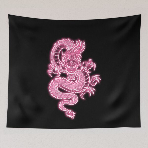 Item preview, Light Pink Neon Glow Traditional Chinese Dragon designed and sold by Heraldry design.