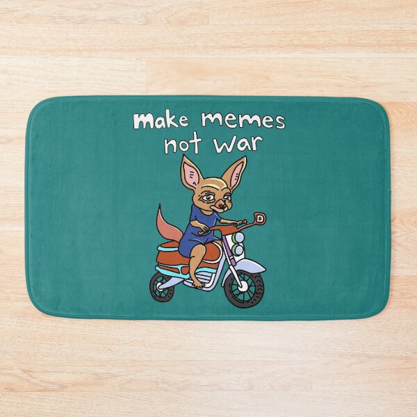 Item preview, Make Memes Not War Animal Bunny on Motorcycle designed and sold by NOTSNIW ART.