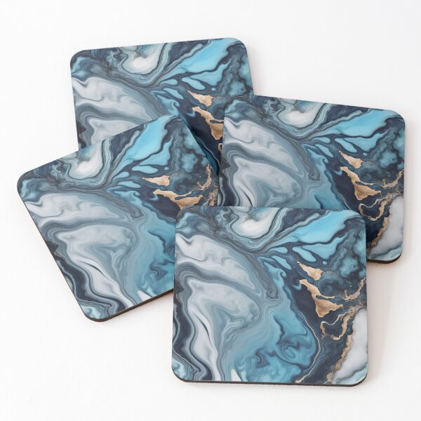 Item preview, Blue & Gold Marble // designed and sold by Art by Maria Milenova.