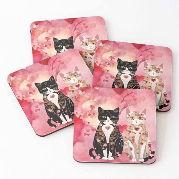 Item preview, St. Valentine`s hearts and cats designed and sold by VickyJo111.