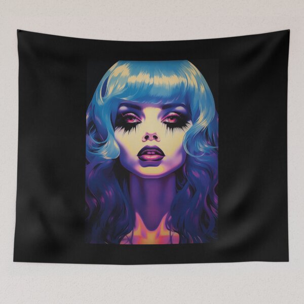 Item preview, Abstract Blue Hair Lady designed and sold by CoolMantras.