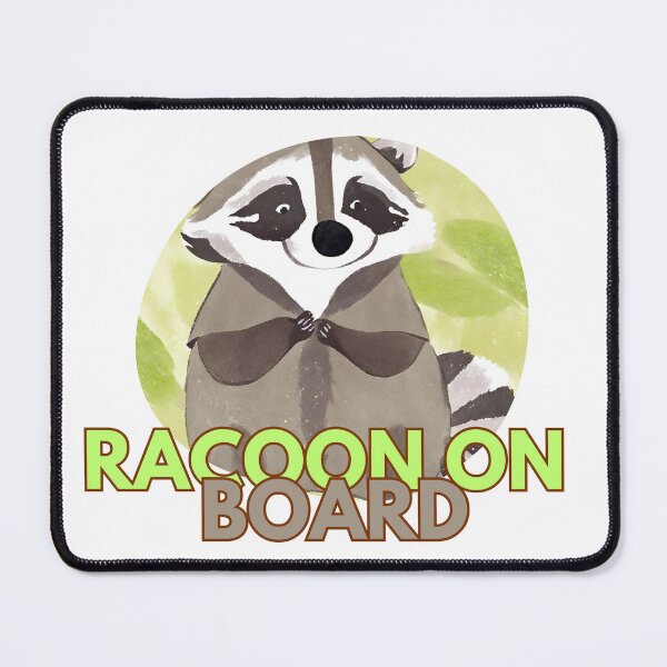Item preview, racoon on board designed and sold by warningstickers.