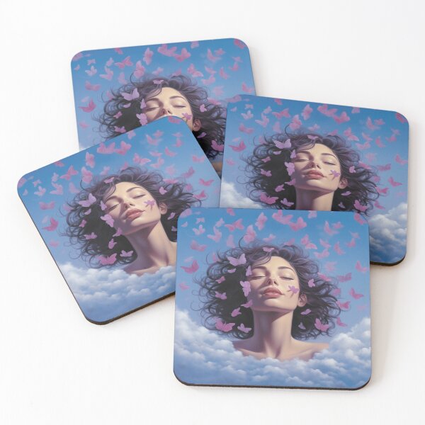 Item preview, Girl With Butterflies Swinging In The Clouds designed and sold by CoolMantras.