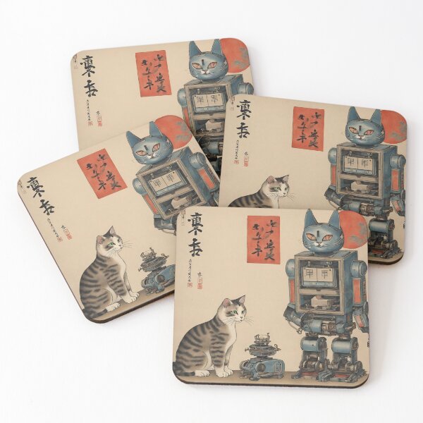 Item preview, Cat + Robot (mesmerized) designed and sold by BoxcarDesigns.