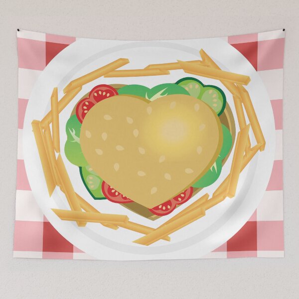 Item preview, Valentine's Day Burger and chips dinner  designed and sold by smalladventures.