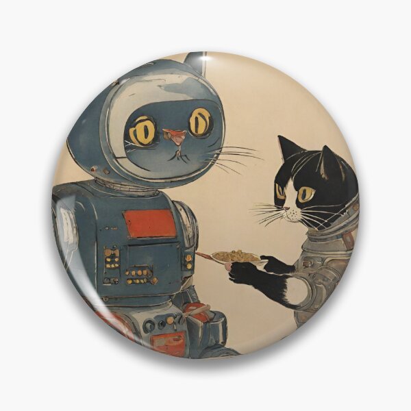 Item preview, Cat + Robot (noodles again?) designed and sold by BoxcarDesigns.