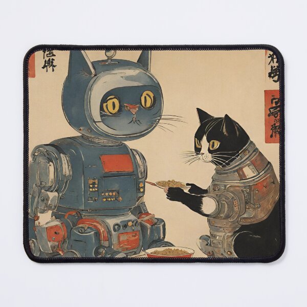 Item preview, Cat + Robot (noodles again?) designed and sold by BoxcarDesigns.