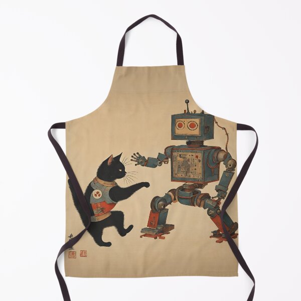 Item preview, Cat + Robot (dancing) designed and sold by BoxcarDesigns.