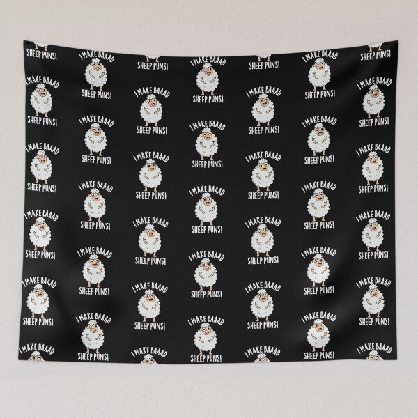 Item preview, I Make Bad Sheep Puns Funny Animal Pun (Dark BG) designed and sold by punnybone.
