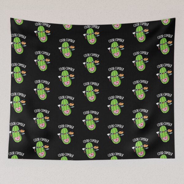 Item preview, Cook-cumber Funny Cucumber Pun (Dark BG) designed and sold by punnybone.
