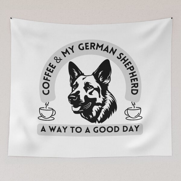 Item preview, Coffee and German Shepherd A Way To A Good Day designed and sold by SoulPaws.