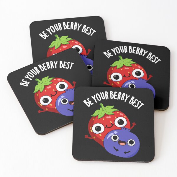 Item preview, Be Your Berry Best Funny Fruit Pun (Dark BG) designed and sold by punnybone.