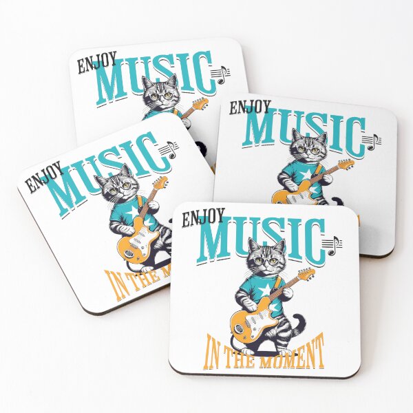 Item preview, Retro Cat Art: Cats with Guitar and Unmatched Style designed and sold by Artedig.
