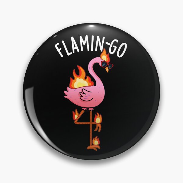 Item preview, Flamin-go Funny Flamingo Pun (Dark BG) designed and sold by punnybone.