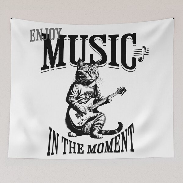Item preview, Feline Chord: Cats and Guitars in Vintage Digital Art designed and sold by Artedig.