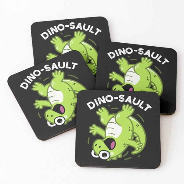 Item preview, Dinosault Funny Dinosaur Pun (Dark BG) designed and sold by punnybone.
