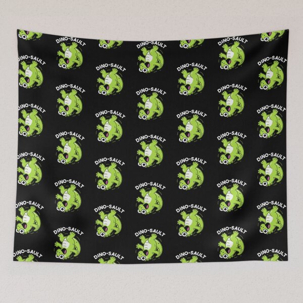 Item preview, Dinosault Funny Dinosaur Pun (Dark BG) designed and sold by punnybone.