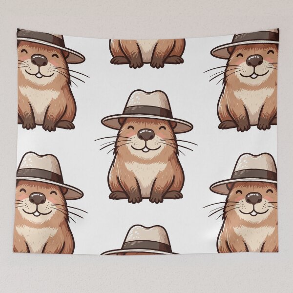Item preview, Capybara with Hat designed and sold by ArtfulWeave.