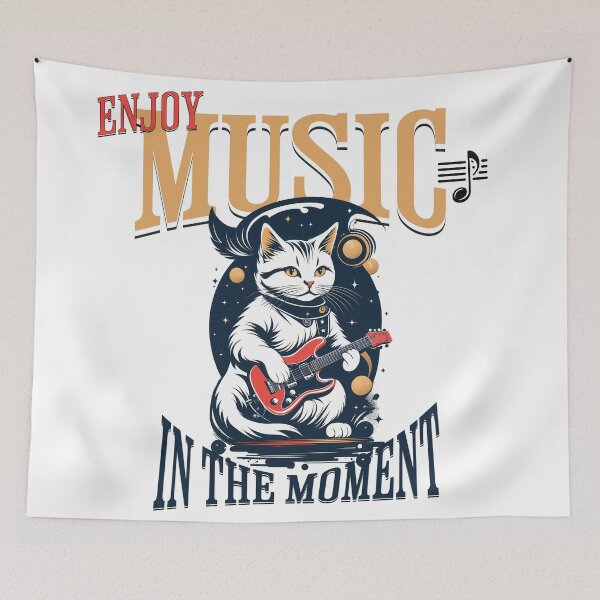 Item preview, Cat Sounds: Cats and Guitars in Vintage Style Digital Art designed and sold by Artedig.