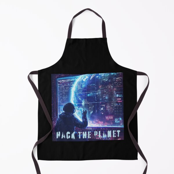 Item preview, Hack the Planet - Cosmic Hacker Unleashes Neon Code in Galactic Matrix designed and sold by zax454.