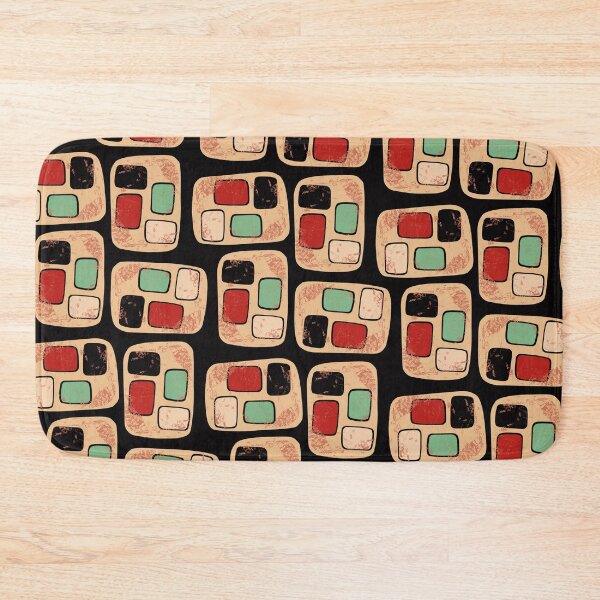 Item preview, Retro pattern No73c- aged muted shape groups (pink, red, duckegg) designed and sold by TalkingHerds.