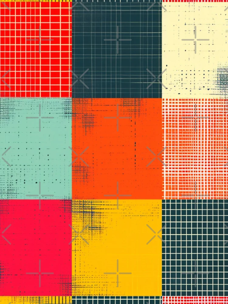 Thumbnail 4 of 4, iPhone Case, Retro Grid Color Block Patchwork designed and sold by ColorfulVanilla.