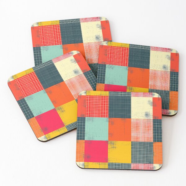 Item preview, Retro Grid Color Block Patchwork designed and sold by ColorfulVanilla.