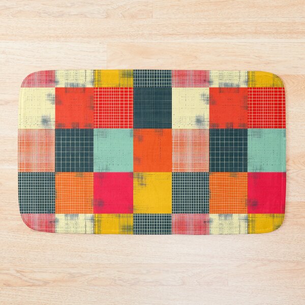 Item preview, Retro Grid Color Block Patchwork designed and sold by ColorfulVanilla.
